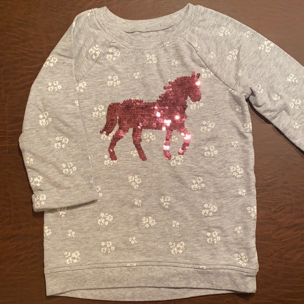 Girls Flip Sequins Horse Shirt (Size 6)